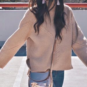 Rubbed knit sweater